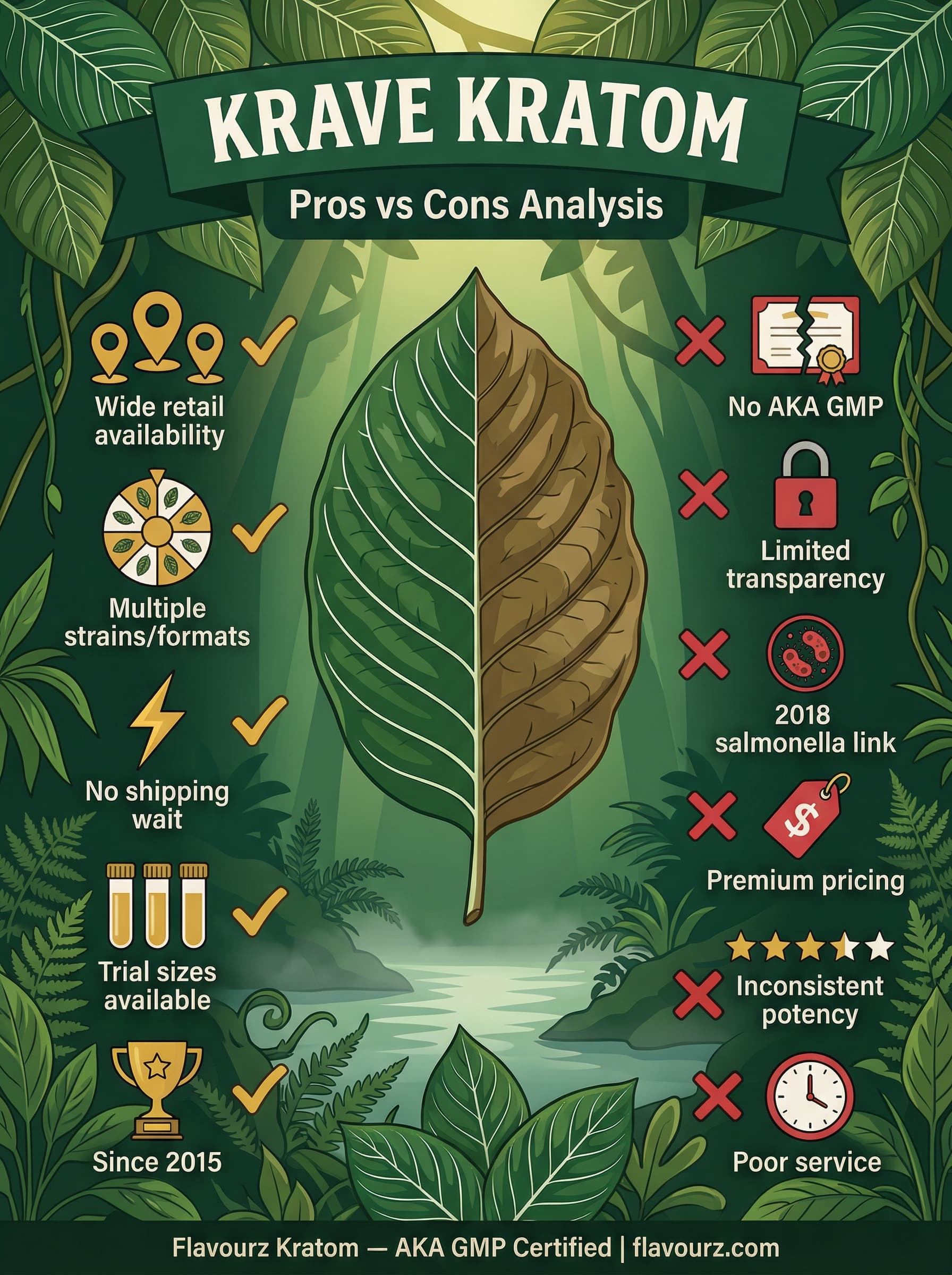 infographic for krave kratom pros con